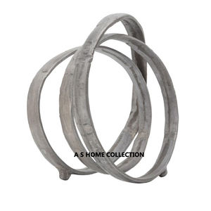 Escultura plateada con forma de cadena de Metal de aluminio fundido de lujo para acentos de tendencia de mesa de exhibición - Product Image 2