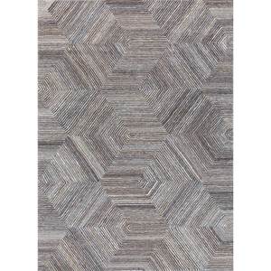 Tahn-7078 Beige <b>Brown</b> Hand Tufted <b>Wool</b> Rugs Geometric Pattern Living Carpet for Entryway Hallway New Rectangle Puzzle Design - Product Image 1