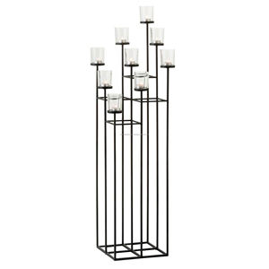 Portavelas de pie en un diseño elegante para la decoración de su hogar, negro para el escritorio del hogar, fiesta de boda, negro - Product Image 2