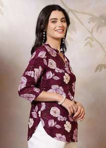 Tunique en rayonne imprimée pour femmes, à porter au quotidien - Product Image 5