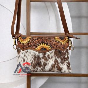 Bolso Tote de Cuero Vacuno Hecho a Mano 2026, con Correa, Estilo Bohemio Gitano, Bolso de Hombro Occidental Hecho a Mano, Bolso Multiusos - Product Image 1