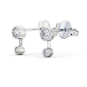 Pendientes de Diamantes Cultivados en Laboratorio con Corte Brillante para Mujer, al por Mayor, Clásicos, de Oro Blanco Sólido de 14k, Chapados en Rodio, con Certificado IGI - Product Image 4