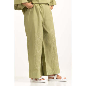 Pantalones Anchos de Cintura Alta, Corte Regular, Tela Oxford Transpirable, Pantalones Casuales para Verano WM-COD-SS25-330B - Product Image 1