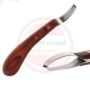 Couteau à sabot de maréchal-ferrant de qualité supérieure lames à Double tranchant couteaux à sabot de coupe de cheval en acier couteau à manche en bois - Product Image 3