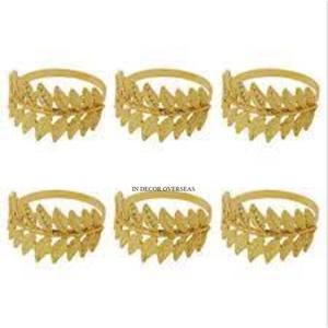 Anneaux de serviette de luxe uniques de conception haut de gamme, aspect attrayant, plaqués or de haute qualité, fabriqués en métal, pour la décoration de mariage et de la maison - Product Image 2