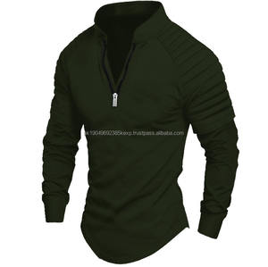 Autumn Men's Casual <b>Zip</b>-Up for <b>POLO</b> Long-Sleeved Sports <b>Shirt</b> with Stand Collar Breathable Knitted - Product Image 3