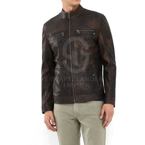 Veste d'hiver en cuir de haute qualité avec logo personnalisé Veste en cuir Vêtements de mode Veste en cuir pour hommes - Product Image 5