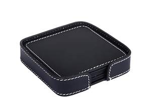 Posavasos de taza de café decorativos absorbentes de cuero PU redondos impermeables personalizados de último estilo con Base de corcho - Product Image 2