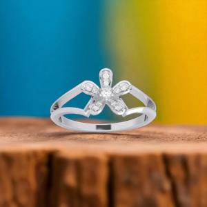 0.09 carats E-F/VVS-VS Moissanite coupe ronde diamant broche ensemble bague fantaisie moderne fabriqué en argent pour elle - Product Image 2