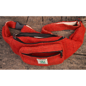 กระเป๋าคาดเอวทรงฮิปสไตล์ฮิมาลายาสีส้มทำจากป่าน  งานแฮนด์เมดจากเนปาล เหมาะสำหรับการเดินทางและกิจกรรมกลางแจ้ง - Product Image 5