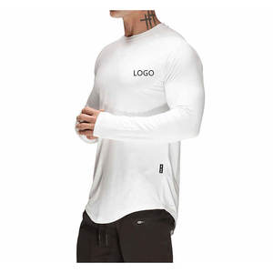 Camiseta Deportiva de Compresión de Manga Larga Lisa para Hombre, para Entrenamiento, Tejido de Punto, Ajuste Holgado - Product Image 1