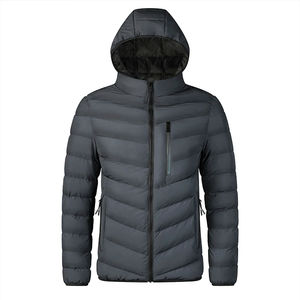 Veste d'hiver matelassée pour homme personnalisée avec col rond, coupe-vent et respirante, doublure en coton, style sportif urbain - Product Image 1