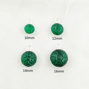 จี้ควอทซ์ทรงกลมแกะสลักด้วยมือพร้อมจี้ดีไซน์ดอกไม้เงินและชุบทองสำหรับเป็นของขวัญสำหรับเด็ก - Product Image 2