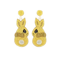 Boucles d'oreilles clous lapin brodées de perles, bijoux rectangulaires, fabricant indien direct, best-seller, classiques pour femme, pour soirée