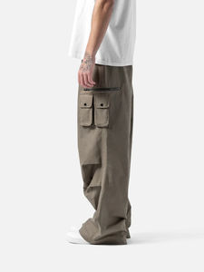 Pantalon cargo en toile décontracté confortable pour homme - Coupe droite, imperméable, respirant, séchage rapide, finition lavée, fermeture à cordon - Product Image 3