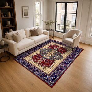 RUGS DEPOT LXDP-0376 Wholesale Red Burgundy Traditional Oriental Digital Printed Machine Washable Chenille Area Rug Non <b>Slip</b> - Product Image 2