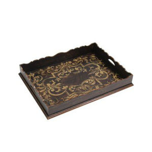 Bandeja para servir de postre y chocolate de madera de bambú Vintage, vajilla única pintada a mano a la venta, bandejas para servir comida con estilo - Product Image 2