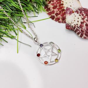 Pendentif chakra multi-stries en argent sterling 925 pierres de guérison meilleur usage quotidien religieux pour l'équilibre pendentifs fins breloques cadeau - Product Image 4