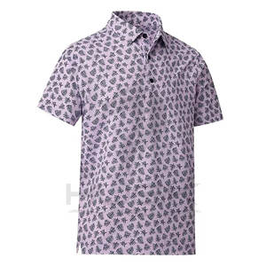 Men's Casual Golf for Polo Shirt Custom Full Printed Logo Short Sleeve High Quality Polyester Spandex Knitted <b>Fabric</b> - Product Image 2