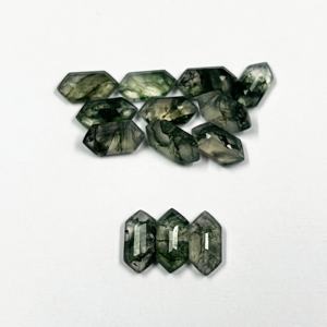 Gemas sueltas facetadas para fabricación de joyas, Ágata musgo Natural, alargada, hexagonal, de alta calidad, mejor oferta, de proveedor indio - Product Image 6
