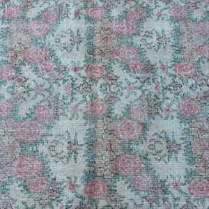 3.7x6.6 ft Rug, Vintage Turkish Rug, <b>Red</b> Southwestern <b>Wool</b> Rug - Product Image 5