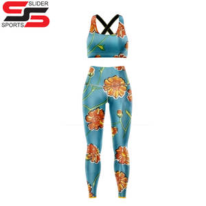 Ensemble de yoga pour femmes à la mode 2 pièces tenue de yoga par sublimation pour l'exercice - Product Image 3