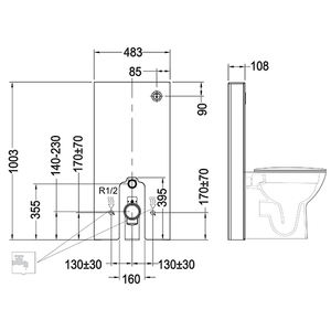 Rakmonolite Module de WC monté au sol Fourniture de bain essentielle - Product Image 3