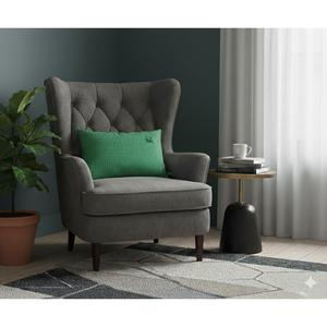 Coussin rayé Benetton 100% coton 35*50 cm rembourré vert rayé - VERT - Product Image 2