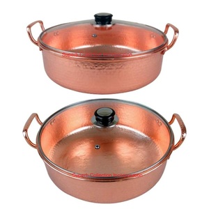 ग्लास के साथ उच्चतम गुणवत्ता वाले तांबे के बर्तन और घर के रसोई और रेस्तरां के लिए शुद्ध तांबे के कुकवेयर को संभालता है - Product Image 1