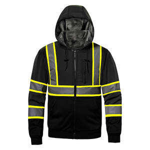 Sudadera con capucha de uniforme de trabajo de alta calidad Super Visible Hivis chaqueta de sudadera de seguridad reflectante al por mayor sudaderas con capucha de alta visibilidad - Product Image 5