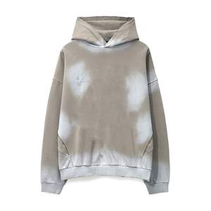 Sweat-shirt à capuche surdimensionné personnalisé Vintage sweat à capuche délavé à l'acide épaules tombantes sweat à capuche blanc délavé au soleil avec logo personnalisé - Product Image 1