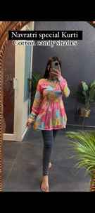 Contemporary Stylish Printed Indian Traditional Muslin <b>Kurta</b>/Kurti for Party Wedding Diwali Occasions-All-Season Women's - Product Image 3