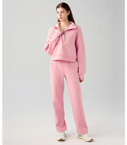 Sudadera extragrande con media cremallera para mujer, sudadera informal para correr, cuello alto, forro polar cálido, cremallera corta 3D, deportes para mujer - Product Image 2