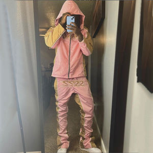 ชุดแจ็คเก็ตและกางเกงวอร์มไนลอนแบบสั่งทำพิเศษสำหรับผู้ชาย แจ็คเก็ตกันลมน้ำหนักเบา สไตล์ลำลอง ชุดวอร์มไนลอนสำหรับผู้ชาย - Product Image 5