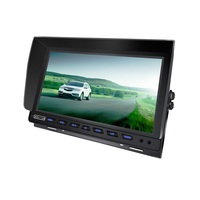 Moniteur rotatif à 180 degrés, large plage de tension 12-36V | Système d'écran partagé quadruple AHD 1080P de 10,1 pouces | Kit de caméra de recul pour camion et bus