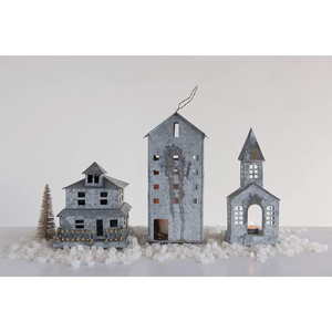 Maison de Noël en fer galvanisé durable, idéale pour la décoration de Noël à la maison, en famille, pour les fêtes et les festivals - Product Image 3
