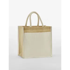 Borse Shopper Promozionali Sostenibili in Cotone e Juta con Tasche per Merchandising - Product Image 6