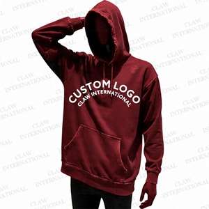 เสื้อฮู้ดผู้ชายแบบหนาผ้าฝ้ายสีดำปักโลโก้พิมพ์ลายเฟรนช์เทอร์รี่สำหรับฤดูหนาว - Product Image 2