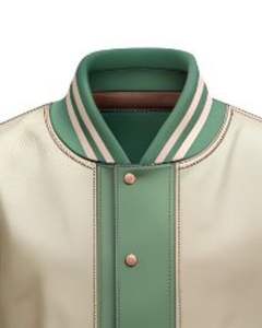 แจ็กเก็ตเบสบอลสองโทนสีเขียวสำหรับผู้ชาย - Product Image 5