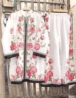 Vente en gros ensemble modeste pour femmes musulmanes imprimé turc hauts et pantalons costume pour femmes islamiques vêtements Pakistan Inde brodé