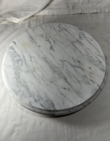 Italienische Vintage Carrara Marmor Serviert ablett Holz Lazy Susan Plattenspieler für Esszimmer Arbeits platte rotierende Charc uterie Display Spice