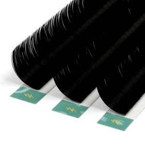 Extensiones de pestañas de cachemira y seda, en curvaturas CC, D, L, M, V, en bandejas, negro mate, de fácil formación de abanico, densas, para venta al por mayor. - Product Image 3