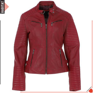 Chaqueta de cuero roja para mujer, tienda en línea, chaquetas de calidad para mujer - Product Image 4
