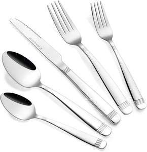 Elegant 304 Heavy Stainless Steel Cutlery Flatware Set Dishwasher Safe Mirrored Steel for Business <b>Gifts</b> - Product Image 2