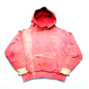 Sudadera con capucha de lana desgastada del mejor material para hombre, patrón sólido teñido liso de secado rápido, cuello con capucha de temporada de invierno, colores personalizados - Product Image 1