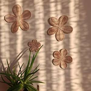 Handcrafted Eco-Friendly Art <b>Deco</b> Floral Design Natural Rattan Wall Decor for Diwali Ramadan Wedding Easter Birthday Back School - Product Image 3