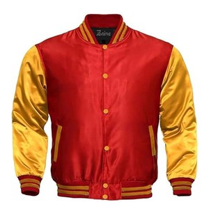 Chaquetas Bomber de satén bordadas personalizadas Chaquetas universitarias de béisbol Bomber de satén personalizadas para adultos Diseño Unisex - Product Image 5