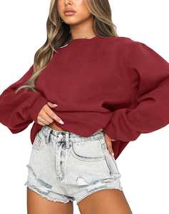 Fitspi sweat à manches longues pour femme décontracté col rond coupe ample pull à capuche hauts d'automne - Product Image 1