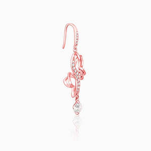 Boucles d'oreilles papillon en or rose brillant - Argent 925, pour tous les jours, au bureau et pour les fêtes - Product Image 5