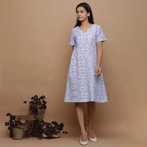 Vestido acampanado con estampado Floral único para mujer, verano, manga corta, cuello en V, hasta la rodilla, a la moda, informal, de encaje, el mejor diseño - Product Image 6